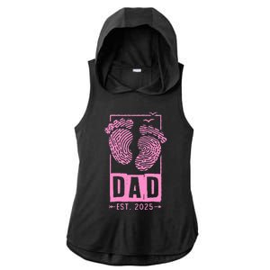 Dad Est 2025 Girl Ladies PosiCharge Tri-Blend Wicking Draft Hoodie Tank