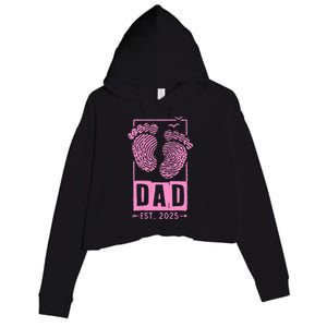 Dad Est 2025 Girl Crop Fleece Hoodie