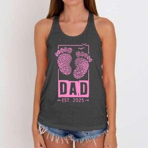 Dad Est 2025 Girl Women's Knotted Racerback Tank