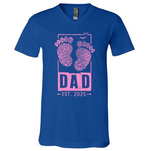 Dad Est 2025 Girl V-Neck T-Shirt