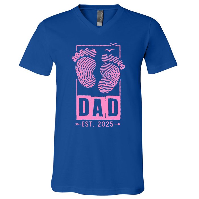 Dad Est 2025 Girl V-Neck T-Shirt