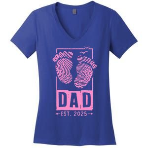 Dad Est 2025 Girl Women's V-Neck T-Shirt