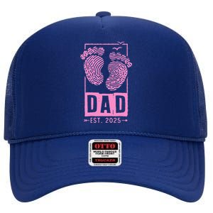 Dad Est 2025 Girl High Crown Mesh Back Trucker Hat