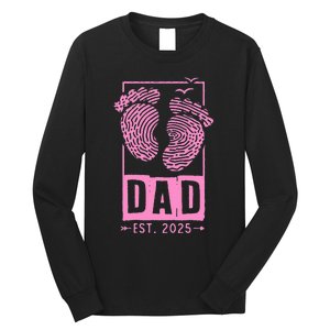 Dad Est 2025 Girl Logo Dad To Be Gifts For 1st Time Dad Long Sleeve Shirt