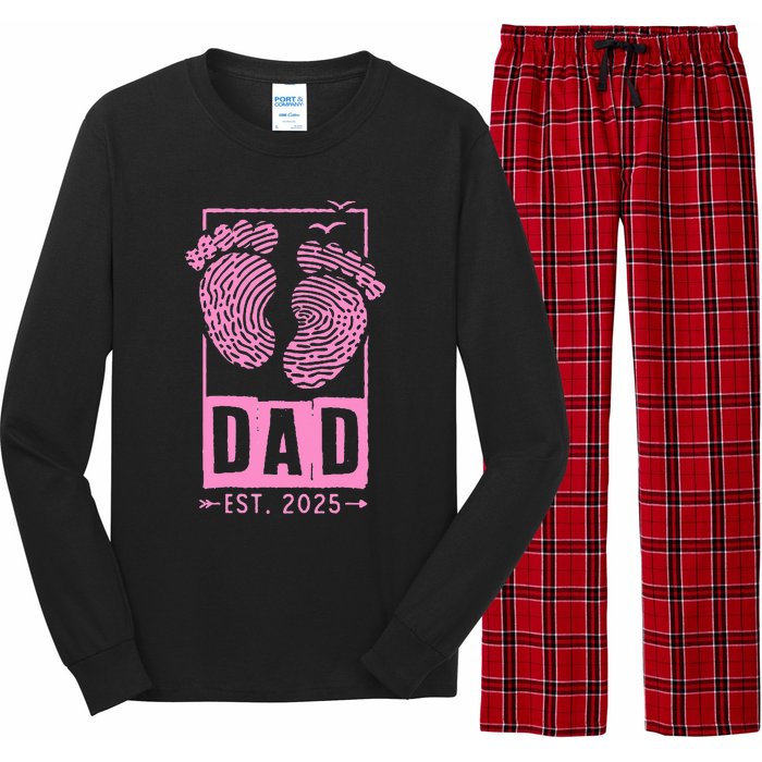 Dad Est 2025 Girl Logo Dad To Be Gifts For 1st Time Dad Long Sleeve Pajama Set