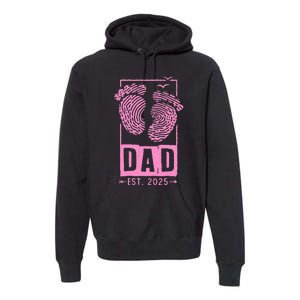 Dad Est 2025 Girl Logo Dad To Be Gifts For 1st Time Dad Premium Hoodie