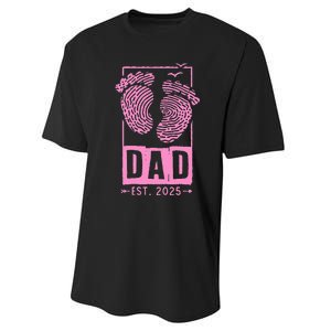 Dad Est 2025 Girl Logo Dad To Be Gifts For 1st Time Dad Performance Sprint T-Shirt