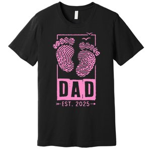 Dad Est 2025 Girl Logo Dad To Be Gifts For 1st Time Dad Premium T-Shirt