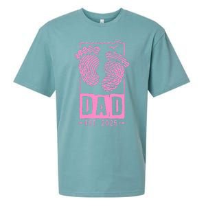 Dad Est 2025 Girl Logo Dad To Be Gifts For 1st Time Dad Sueded Cloud Jersey T-Shirt