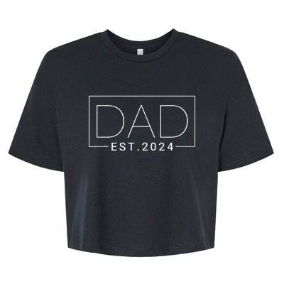 Dad Est 2024 New Dad Gift for Dad Anniversary Bella+Canvas Jersey Crop Tee