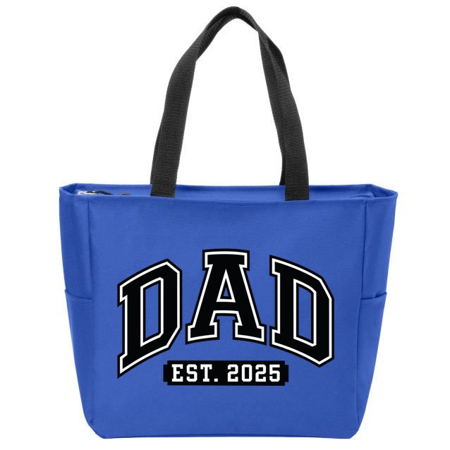Dad Est 2025 Expect 2025 Father 2025 New Dad 2025 Gift Zip Tote Bag