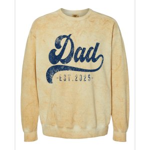 Dad Est 2025 Colorblast Crewneck Sweatshirt