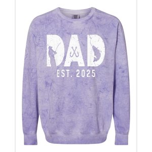 Dad Est 2025 Fishing Dad To Be New Baby Daddy FatherS Day Colorblast Crewneck Sweatshirt