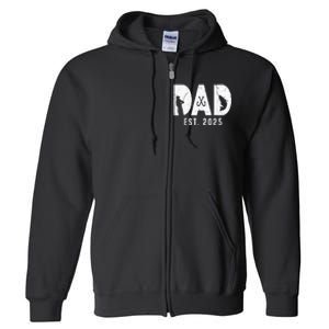 Dad Est 2025 Fishing Dad To Be New Baby Daddy FatherS Day Full Zip Hoodie