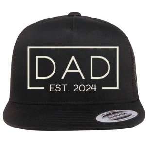 Dad Est. 2024 Logo Dad 2024 Loading New Dad 2024 Flat Bill Trucker Hat