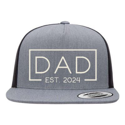 Dad Est. 2024 Logo Dad 2024 Loading New Dad 2024 Flat Bill Trucker Hat