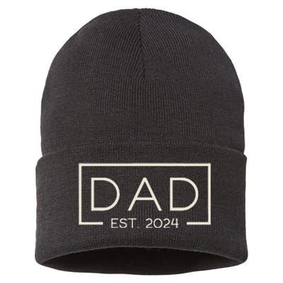 Dad Est. 2024 Logo Dad 2024 Loading New Dad 2024 Sustainable Knit Beanie