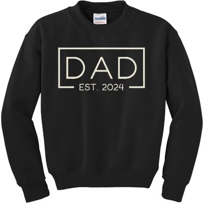 Dad Est. 2024 Logo Dad 2024 Loading New Dad 2024 Kids Sweatshirt