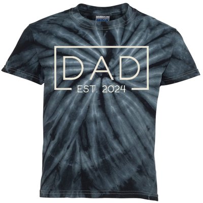 Dad Est. 2024 Logo Dad 2024 Loading New Dad 2024 Kids Tie-Dye T-Shirt