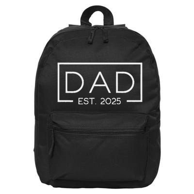 Dad Est. 2025 Logo Father 2025 Loading New Dad 2025 16 in Basic Backpack