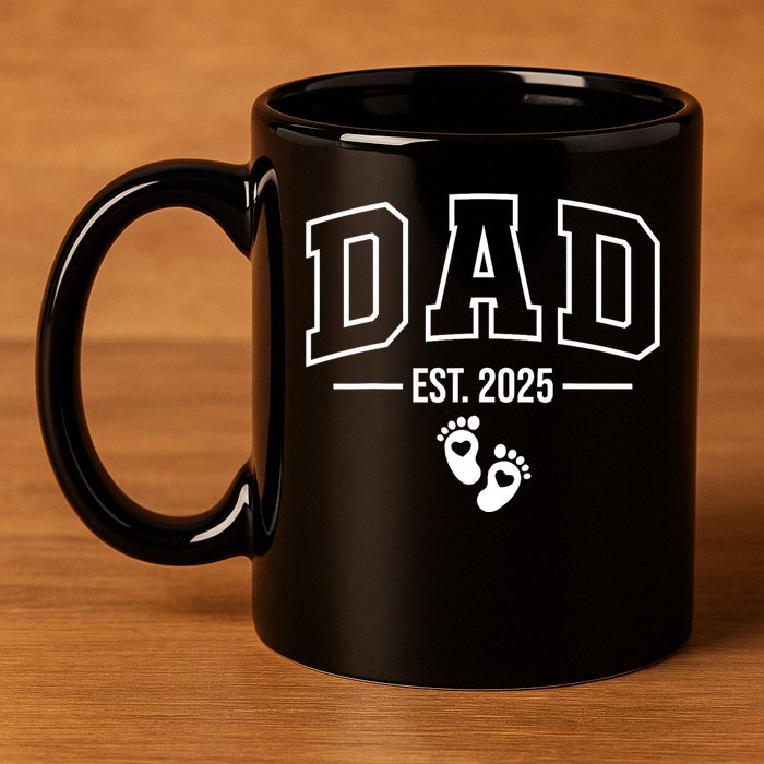 Dad Est 2025 Dad To Be Gifts New Daddy 11oz C Handle Ceramic Mug