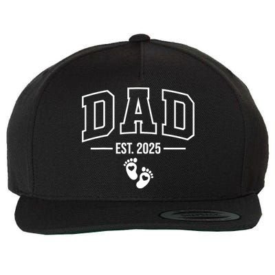 Dad Est 2025 Dad To Be Gifts New Daddy Wool Snapback Cap
