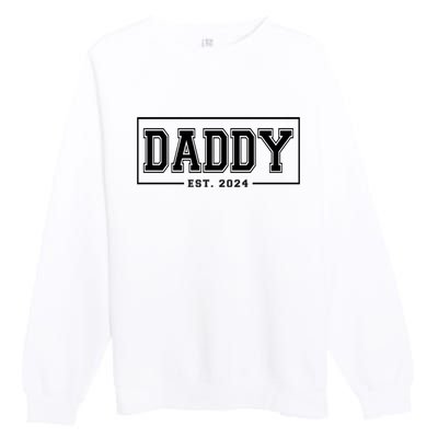 Daddy Est 2024 Promoted To Dad 2024 Pregnancy Announcement Premium Crewneck Sweatshirt