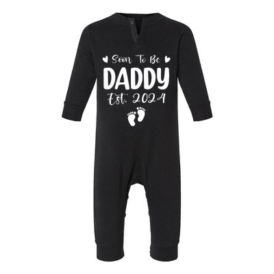 Dad Est 2024 Soon To Be Daddy Pregnancy Announcement Infant Fleece One Piece