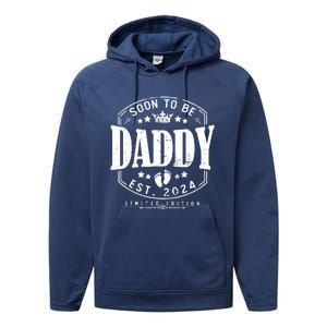 Dad Est 2024 Soon To Be Daddy Pregnancy Announcement Performance Fleece Hoodie