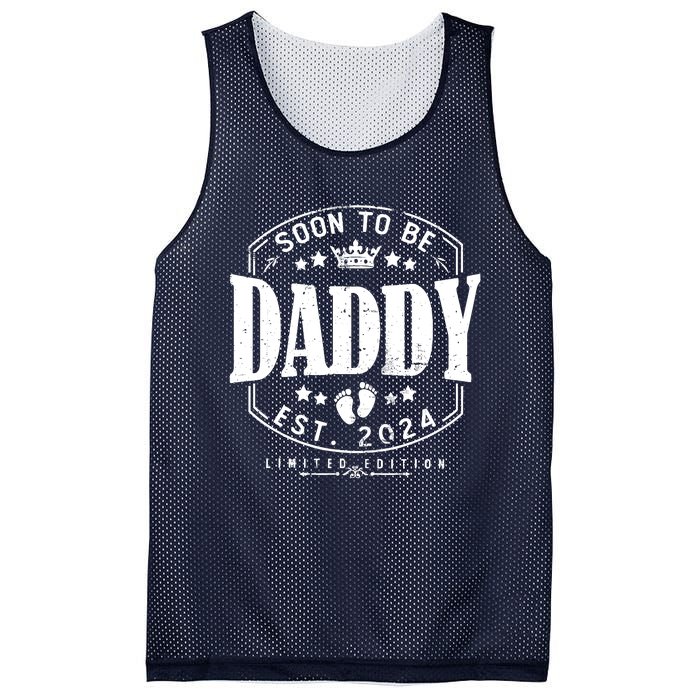 Dad Est 2024 Soon To Be Daddy Pregnancy Announcement Mesh Reversible Basketball Jersey Tank