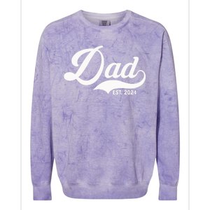 Dad Est. 2024 Colorblast Crewneck Sweatshirt