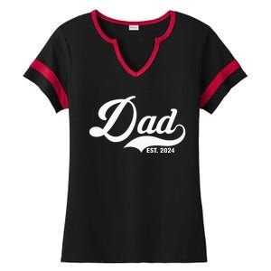 Dad Est. 2024 Ladies Halftime Notch Neck Tee