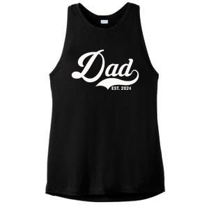 Dad Est. 2024 Ladies PosiCharge Tri-Blend Wicking Tank