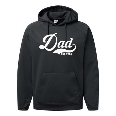 Dad Est. 2024 Performance Fleece Hoodie