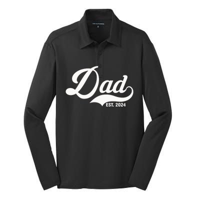 Dad Est. 2024 Silk Touch Performance Long Sleeve Polo