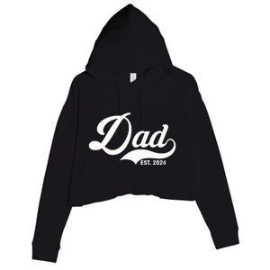 Dad Est. 2024 Crop Fleece Hoodie