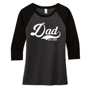 Dad Est. 2024 Women's Tri-Blend 3/4-Sleeve Raglan Shirt