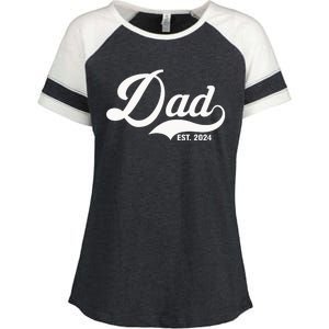 Dad Est. 2024 Enza Ladies Jersey Colorblock Tee