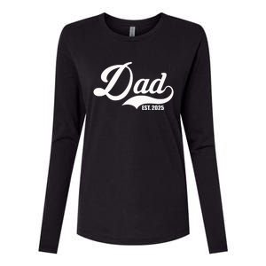 Dad Est. 2025 Womens Cotton Relaxed Long Sleeve T-Shirt