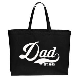 Dad Est. 2025 Cotton Canvas Jumbo Tote