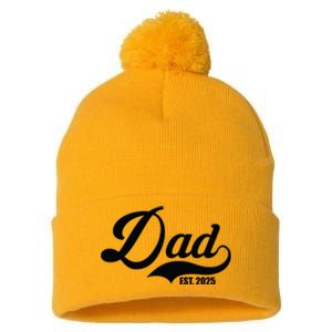 Dad Est. 2025 Pom Pom 12in Knit Beanie