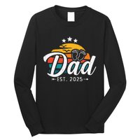 Dad Est 2025 Retro Vintage Dad To Be Gifts For 1st Time Dad Long Sleeve Shirt