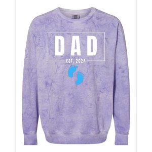 Dad Est. 2024 Fathers Day Expecting Baby Funny New Dad Baby Boy Colorblast Crewneck Sweatshirt