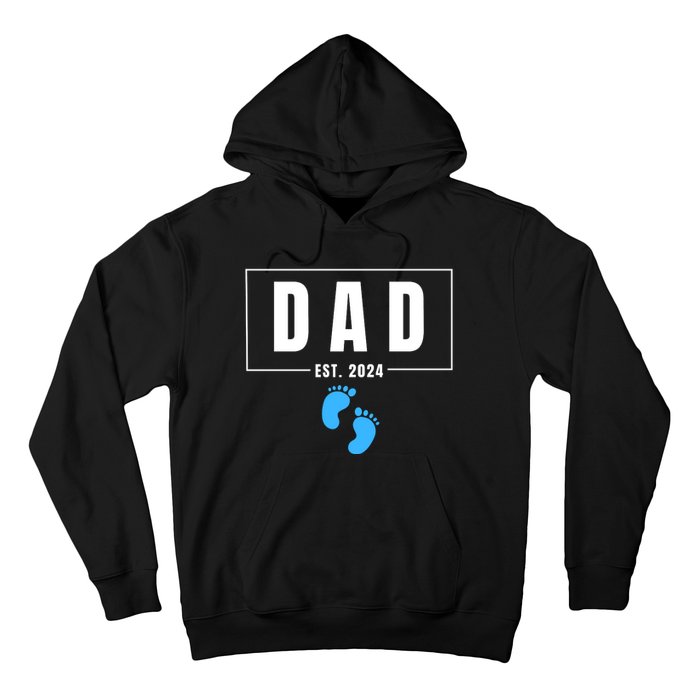 Dad Est. 2024 Fathers Day Expecting Baby Funny New Dad Baby Boy Hoodie