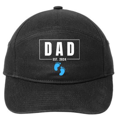 Dad Est. 2024 Fathers Day Expecting Baby Funny New Dad Baby Boy 7-Panel Snapback Hat