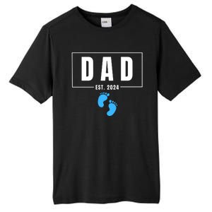 Dad Est. 2024 Fathers Day Expecting Baby Funny New Dad Baby Boy Tall Fusion ChromaSoft Performance T-Shirt