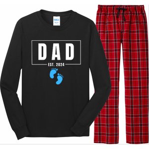 Dad Est. 2024 Fathers Day Expecting Baby Funny New Dad Baby Boy Long Sleeve Pajama Set