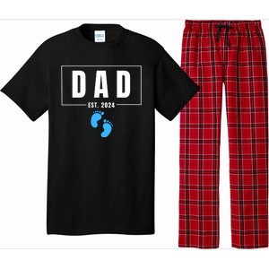 Dad Est. 2024 Fathers Day Expecting Baby Funny New Dad Baby Boy Pajama Set