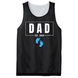 Dad Est. 2024 Fathers Day Expecting Baby Funny New Dad Baby Boy Mesh Reversible Basketball Jersey Tank