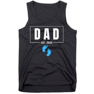 Dad Est. 2024 Fathers Day Expecting Baby Funny New Dad Baby Boy Tank Top